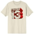 thumbnail image 1 of Friday the 13th 3D Title Logo Men's Natural Short Sleeve Crew Neck Tee-Medium, 1 of 4