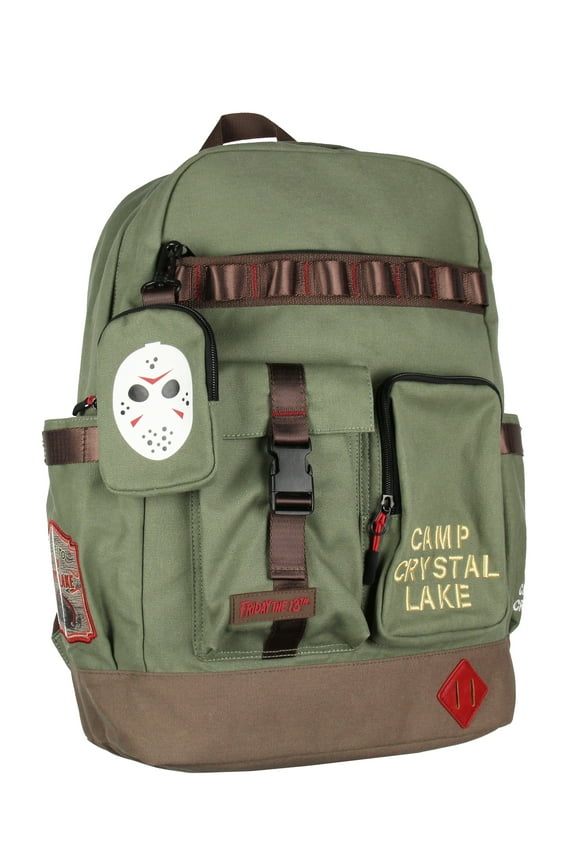 Friday the 13th Backpack Camp Crystal Lake Rugged School Travel Backpack w/ Padded Laptop Sleeve For Men Women