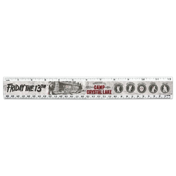 Friday the 13th Camp Crysal Lake 12 Inch Standard and Metric Plastic Ruler