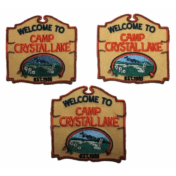 Friday the 13th Camp Crystal Lake Embroidered Iron On Patch Set of 3 Patches