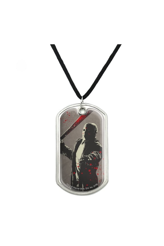 Friday the 13th Jason Character Military Dog Tag Pendant Necklace with Cord