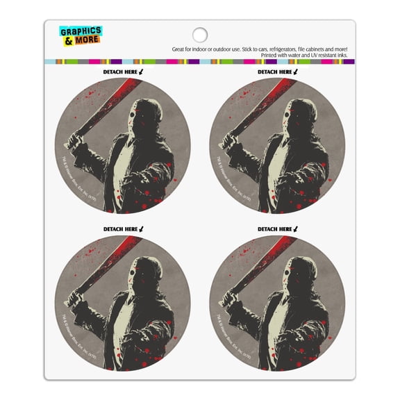 Friday the 13th Jason Character Refrigerator Fridge Locker Vinyl Circle Magnet Set