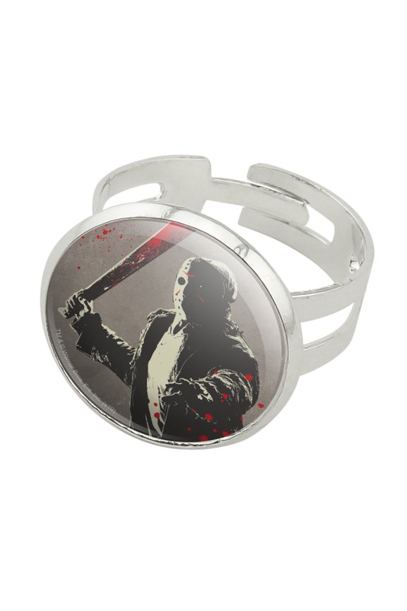 Friday the 13th Jason Character Silver Plated Adjustable Novelty Ring