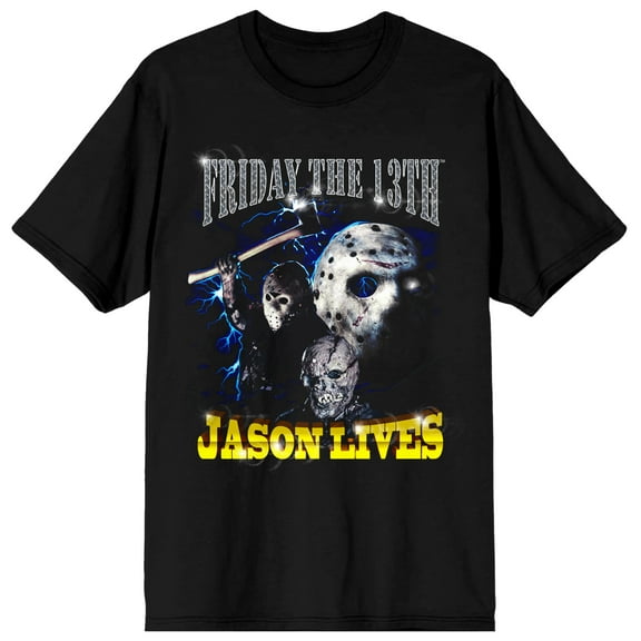 Friday the 13th Jason Lives Classic Horror Movie Mens Black Graphic Tee - 3XL