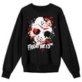 thumbnail image 1 of Friday the 13th Jason Mask Women's Black Long Sleeve Sweatshirt-Large, 1 of 2