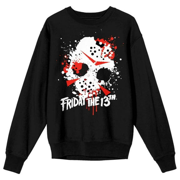 Friday the 13th Jason Mask Women's Black Long Sleeve Sweatshirt-Medium