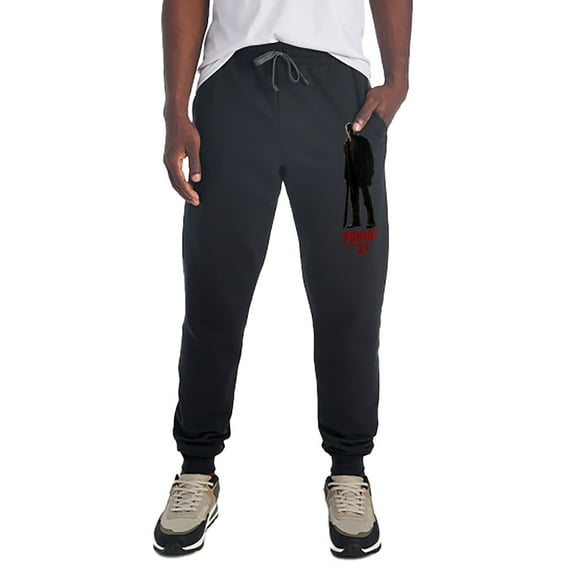 Friday the 13th Jason Silhouette Unisex Jogger Sweatpants with Pockets for Men and Women, Black, Large