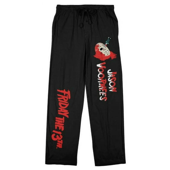 Friday the 13th Jason Voorhees Men's Black Drawstring Sleep Pants-Medium