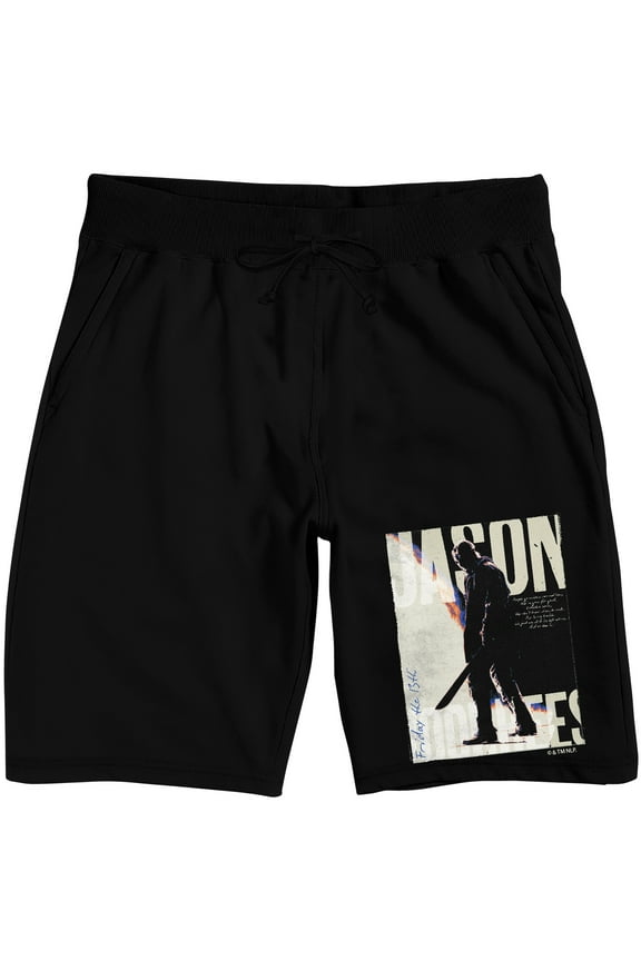Friday the 13th Jason Voorhees Men's Black Sleep Pajama Shorts-3XL