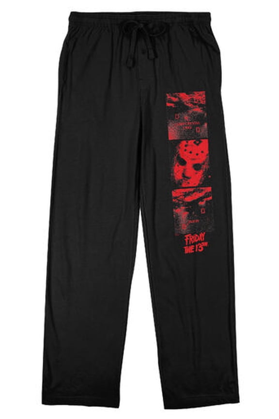 Friday the 13th Jason Voorhees Men's Black Sleep Pants-Small