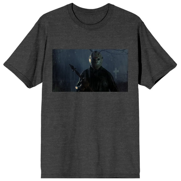 Friday the 13th Jason Voorhees Mens Charcoal Heather Graphic Tee - S
