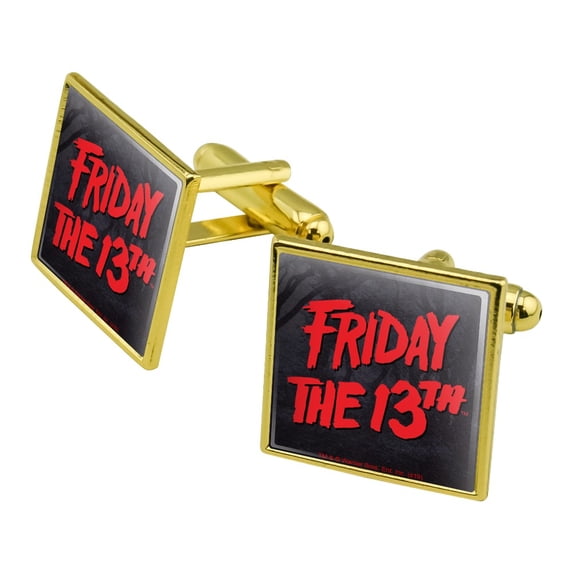 Friday the 13th Logo Square Cufflink Set - Silver or Gold