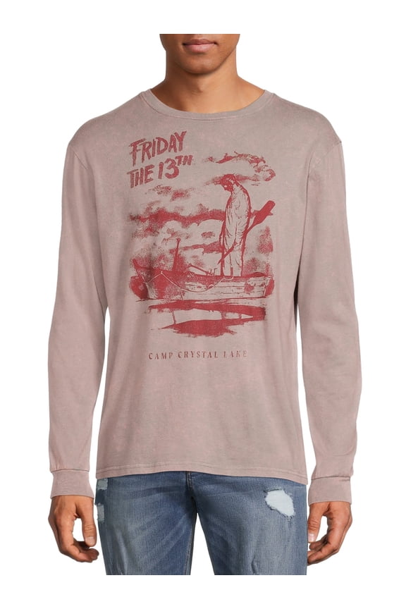 Men's & Big Men's Camp Crystal Lake Long Sleeve Graphic T-Shirt