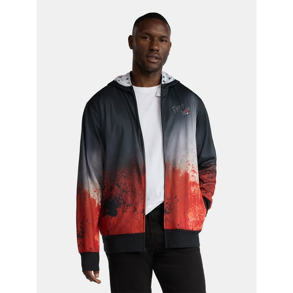 Friday the 13th, Men's & Big Men's Halloween Cosplay Hoodie, Jason Mask, Sizes S-3XL