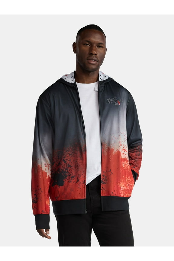 , Men's & Big Men's Halloween Cosplay Hoodie, Jason Mask, Sizes S-3XL