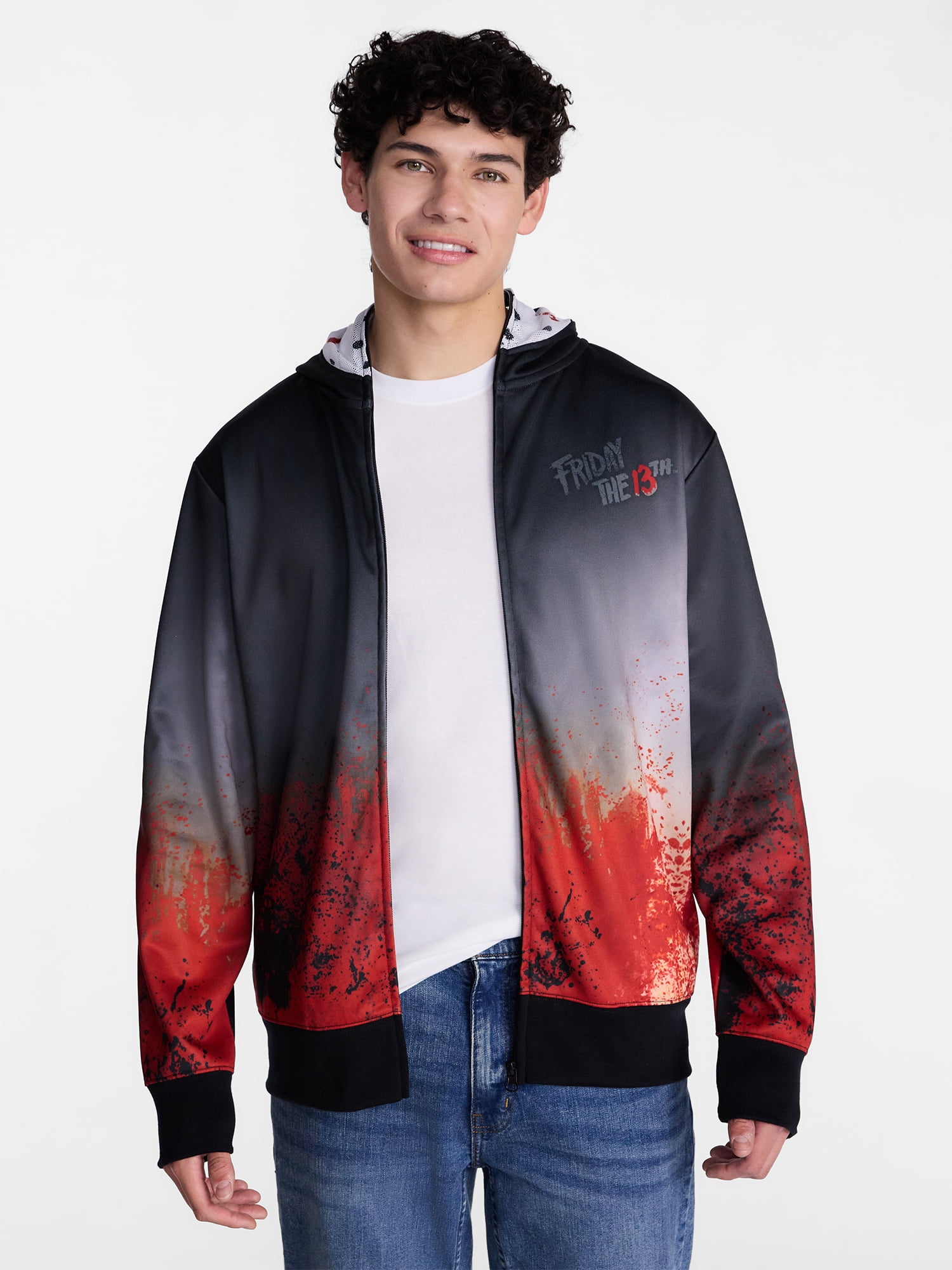 Friday the 13th Men's Jason Mask Cosplay Graphic Hoodie Sweatshirt Halloween, Sizes XS-3XL