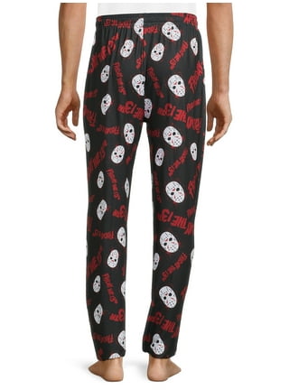 Halloween Michael Myers Men's Horror Film Allover Pattern Adult Lounge  Sleep Pajama Pants, Black, X-Large 