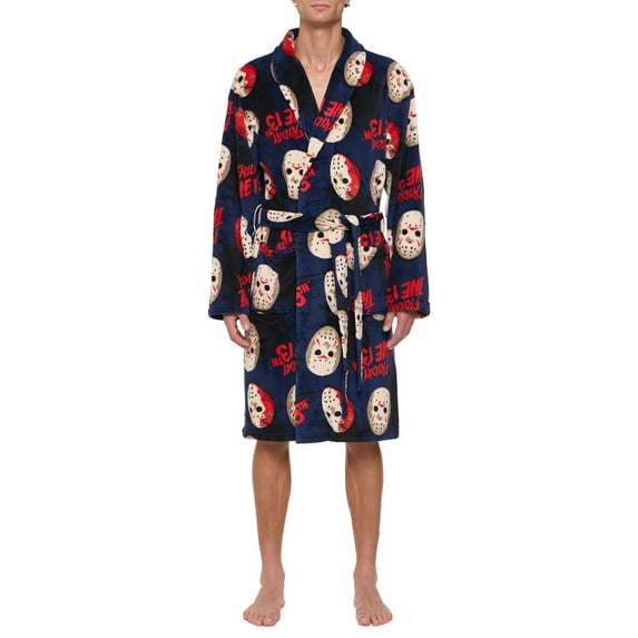 Friday the 13th Plush Men's Robe with Pockets and Belt