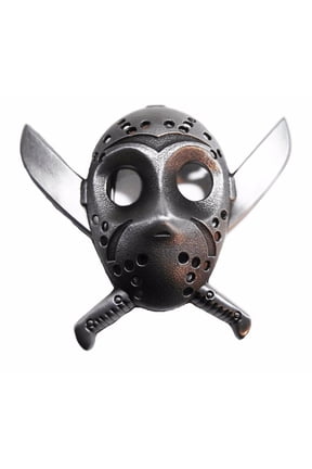Friday the 13th Movie Jason Mask with Crossed Machetes Pewter Finish Belt Buckle