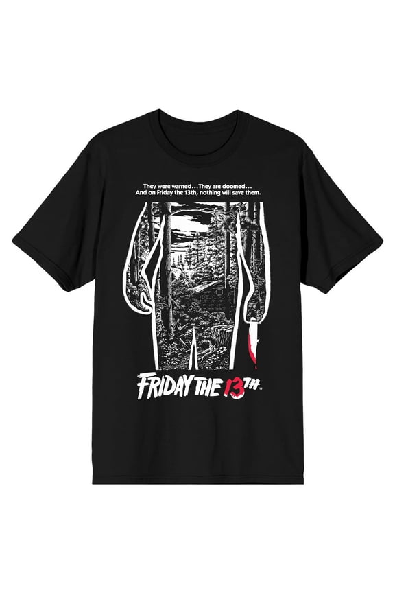 Friday the 13th Movie Poster Men's Black Tee-XS