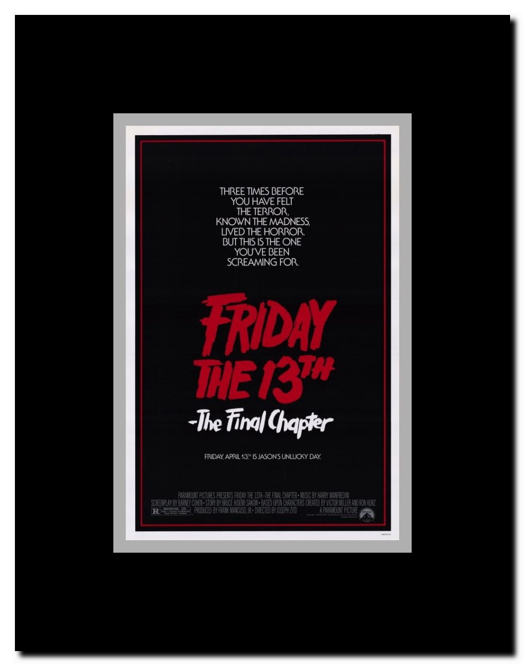 Friday the 13th Part 4: The Final Chapter Framed Movie Poster