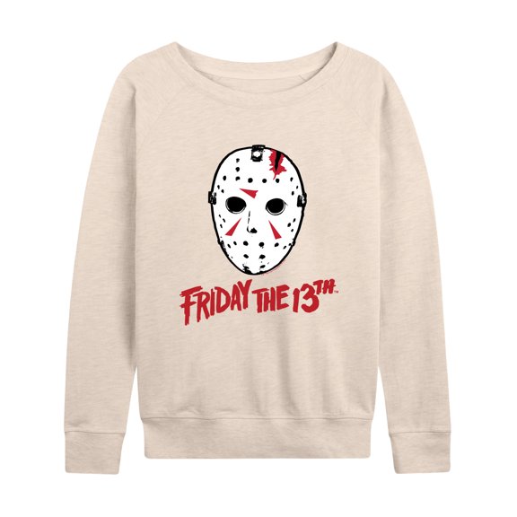 Friday the 13th - Ski Mask And Logo - Women's Lightweight French Terry Long Sleeve Shirt