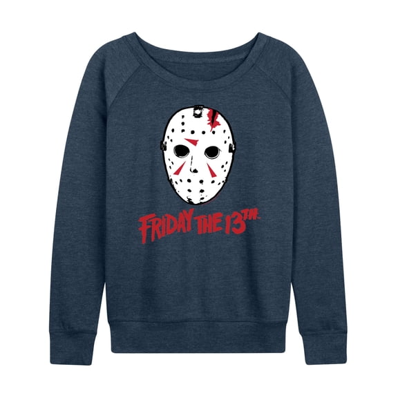 Friday the 13th - Ski Mask And Logo - Women's Lightweight French Terry Long Sleeve Shirt
