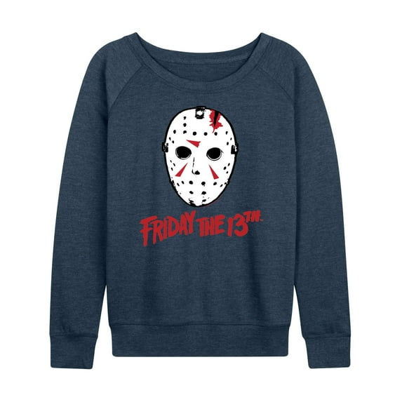 Friday the 13th - Ski Mask And Logo - Women's Lightweight French Terry Long Sleeve Shirt