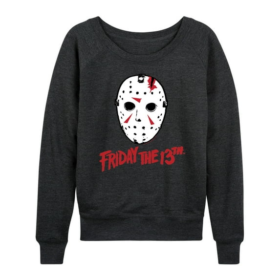 Friday the 13th - Ski Mask And Logo - Women's Lightweight French Terry Long Sleeve Shirt