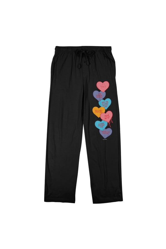 Friday the 13th Valentine's Day Men's Black Sleep Pants-Large