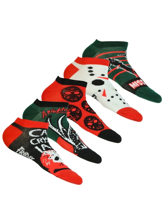 and Nightmare on Elm Street Socks Combo Women's 5-Pack Low Cut, Shoe Size 4-10