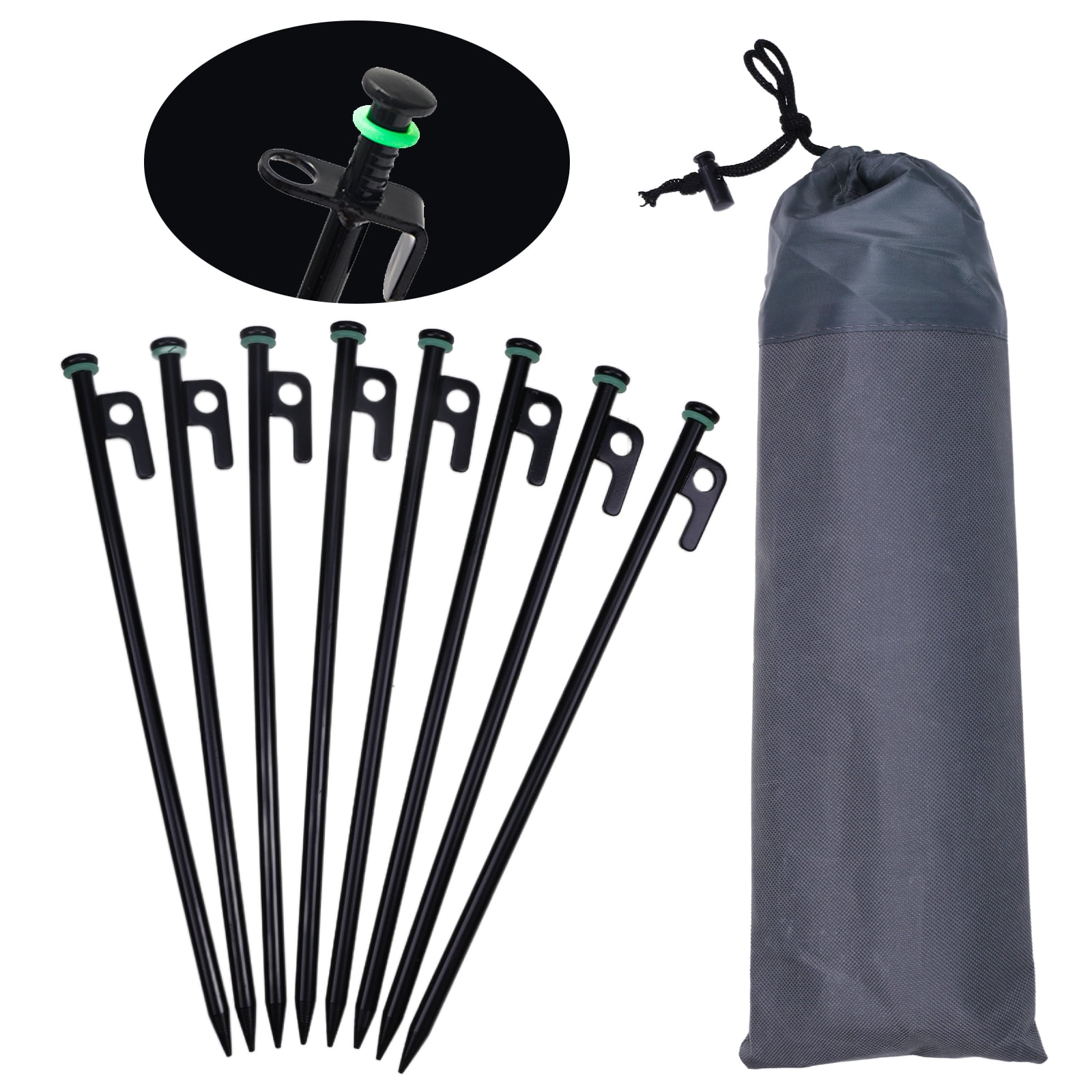 Fridayparts Tent Stakes Heavy Duty 12 inch Steel Tent Pegs for Camping