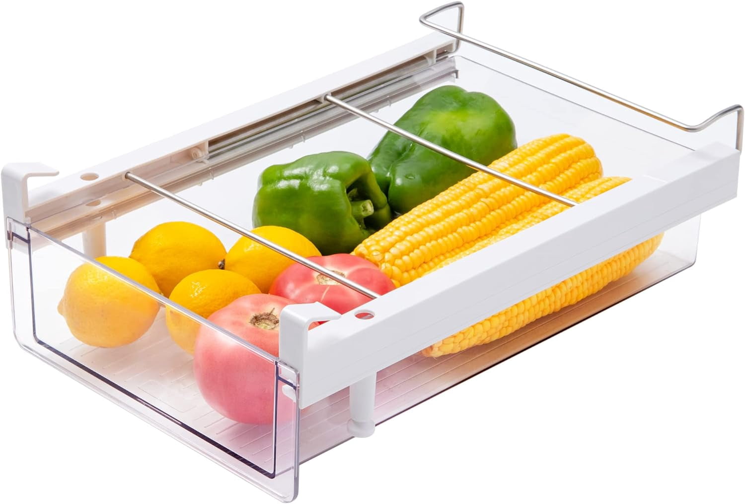 Fridge 28 Egg Drawer Pull Out,Clear Egg Holder Tray for Refrigerator With Handle, Refrigerator Organizer Bins Heavy Duty