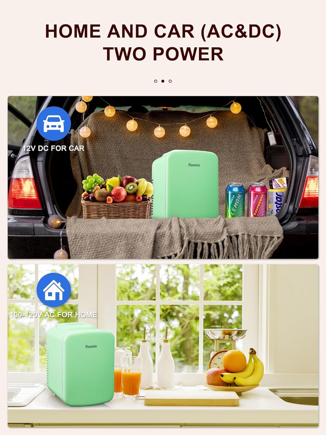 Fridge, 3. Liter Portable Cooler and Warmer for Skincare, Cosmetics, Beverages, Great for Bedroom, Office, Car