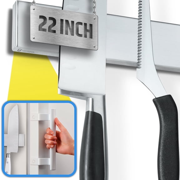Fridge Applicable Magnetic Knife Holder with Anti-Slide 22 Inch Double Sided Knife Strip for Refrigerator - Knife Rack/Knife Bar with Pull Force