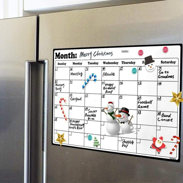 Kedudes Dry Erase Calendar for Fridge Magnetic Set - 2pk Monthly Fridge  Calendar White Board Planner Organizer, 6 Color Markers - Calendar  Whiteboard