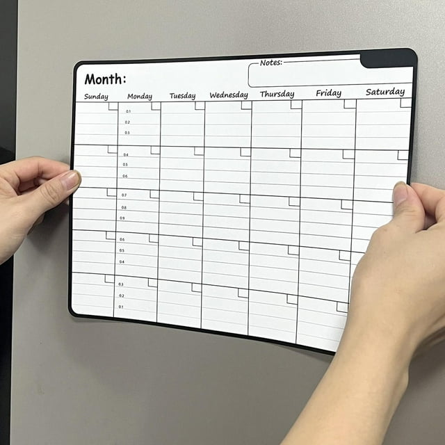 Fridge Calendar Sheet Magnetic Sticker Message Board Menu Dry Erase Monthly Planner For Refrigerator Whiteboard 2024 New