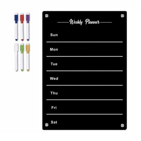 Fridge Calendar Weekly Planner Calendar Chalkboard Board for Fridge Grocery Shopping List