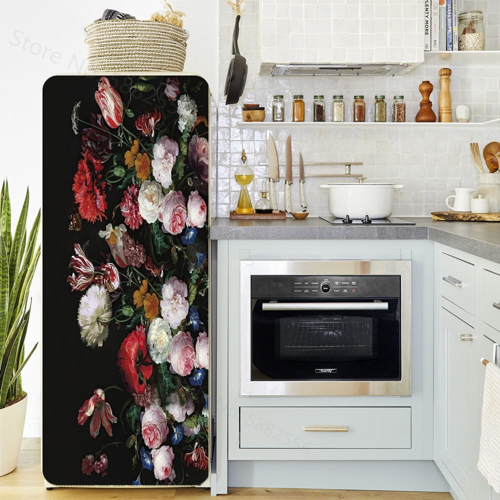 Fridge Door Film Wrap Vinyl Stickers Decor Front Refrigerator PVC