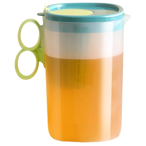 Fridge Door Water Pitcher with Handle,Clear Plastic Pitcher With Lid,Slim Water Pitcher for Fridge Door,Making Teas and Juices,Cold Kettle Capacity