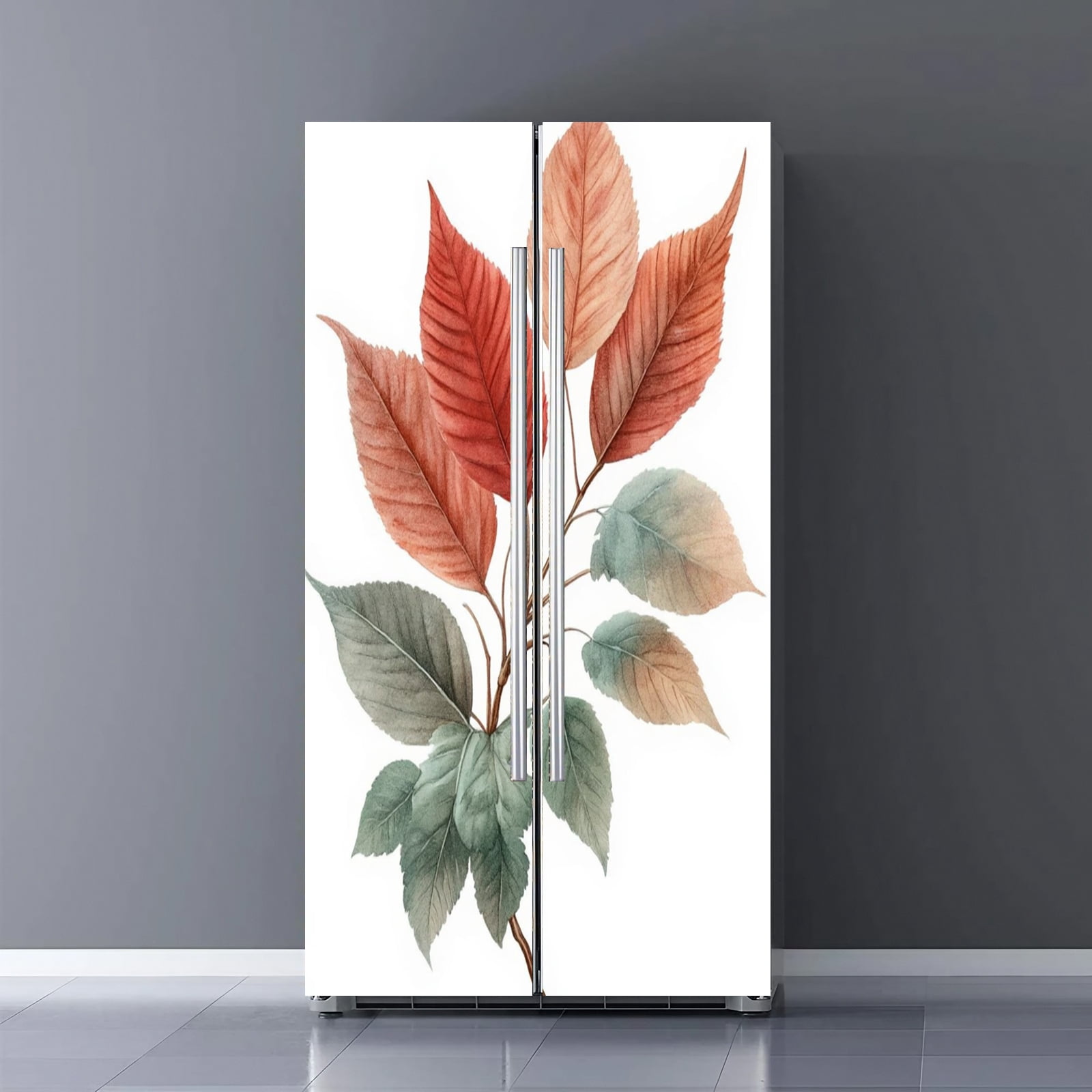 Fridge Door Wrap Vinyl Sticker Decor Front Refrigerator PVC Wallpaper ...
