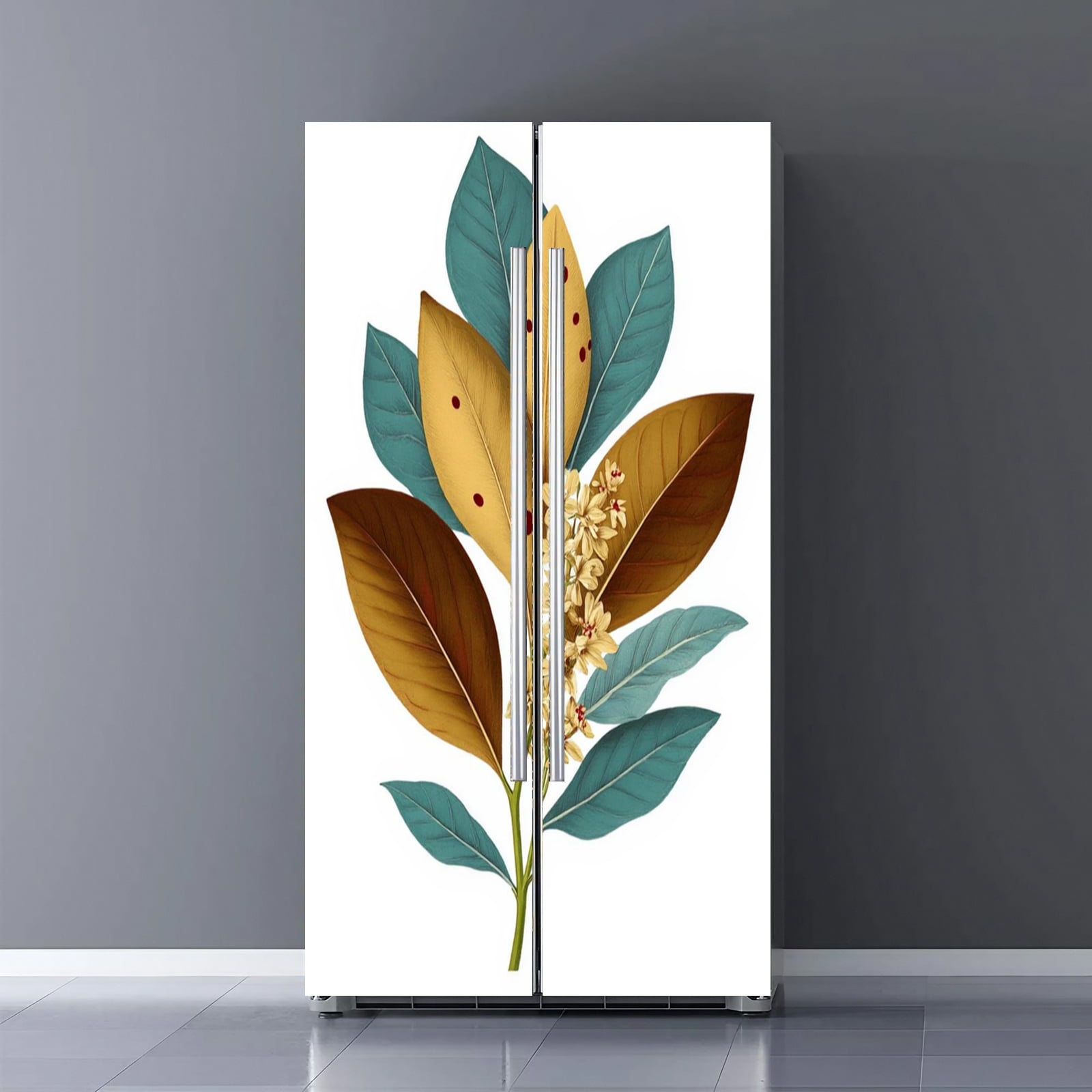 Fridge Door Wrap Vinyl Sticker Decor Front Refrigerator PVC Wallpaper ...