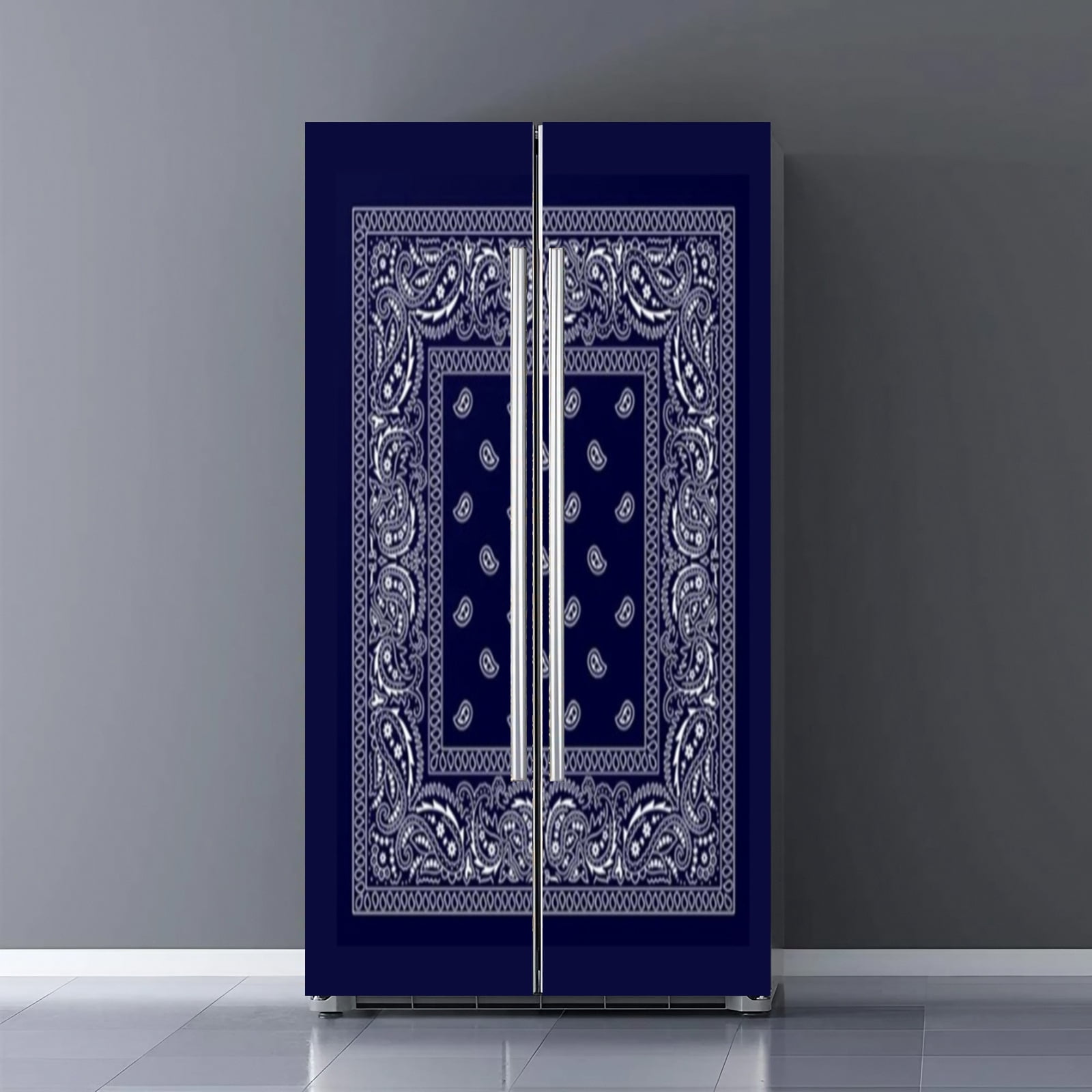 Fridge Door Wrap Vinyl Sticker Decor Front Refrigerator PVC Wallpaper ...