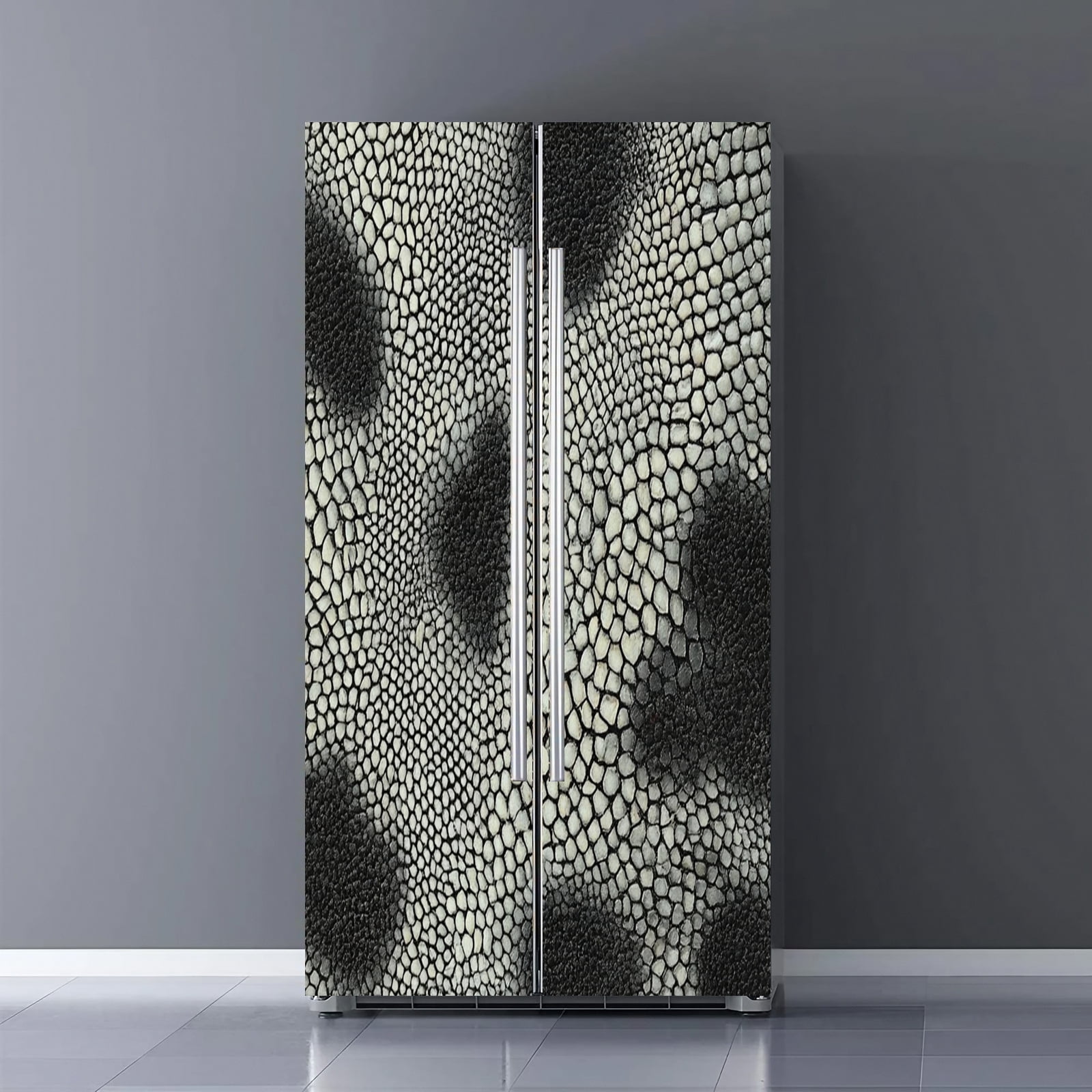 Patterned Refrigerator Fridge Door Wrap Vinyl Sticker Decor Front Refrigerator PVC Wallpaper ...