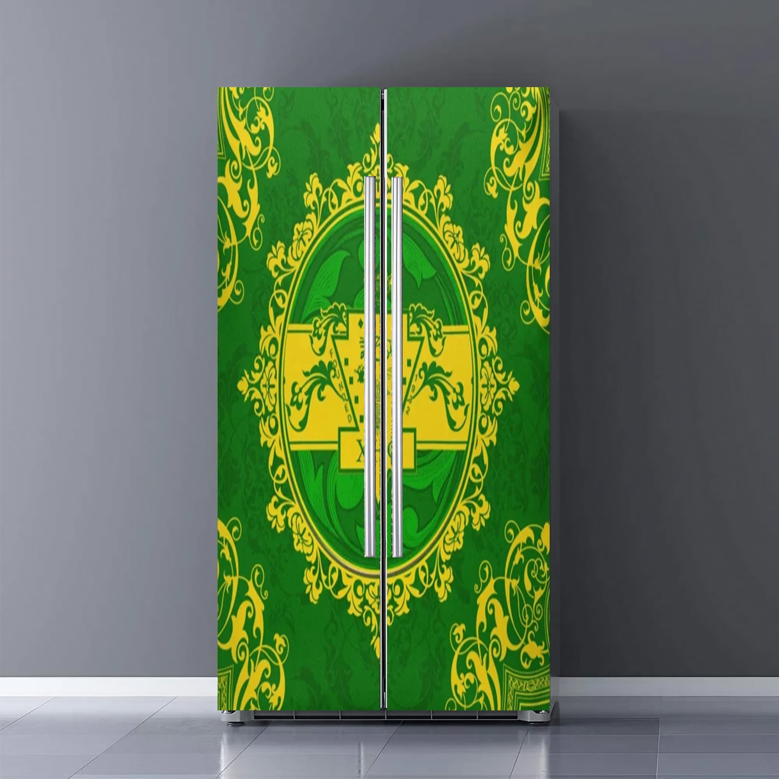 Fridge Door Wrap Vinyl Sticker Decor Front Refrigerator PVC Wallpaper ...