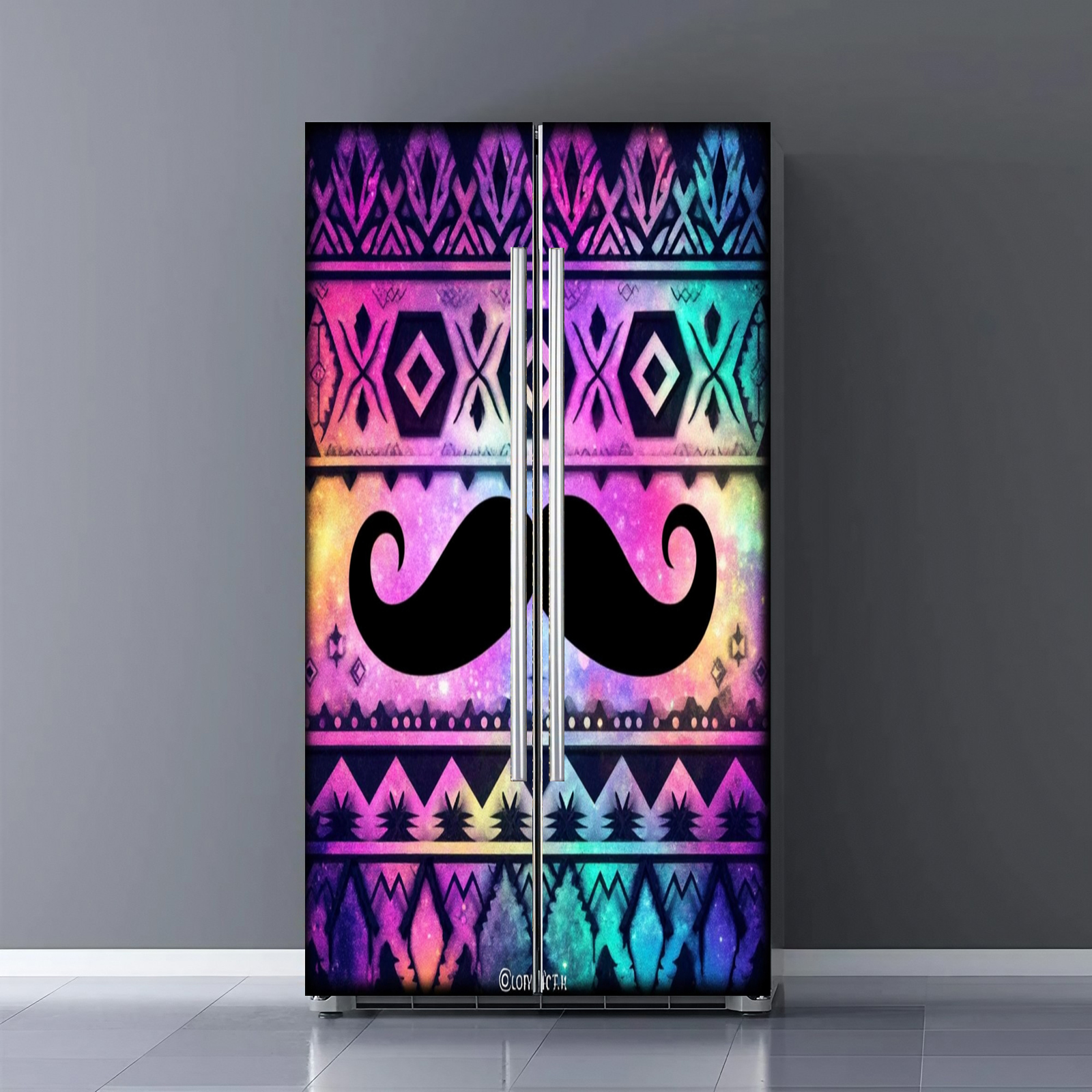 Fridge Door Wrap Vinyl Sticker Decor Front Refrigerator PVC Wallpaper ...