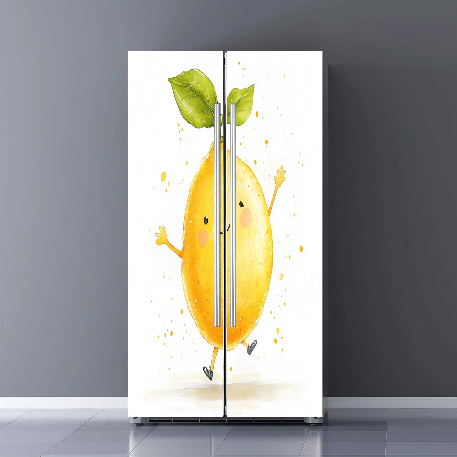 Fridge Door Wrap Vinyl Sticker Decor Front Refrigerator PVC Wallpaper ...