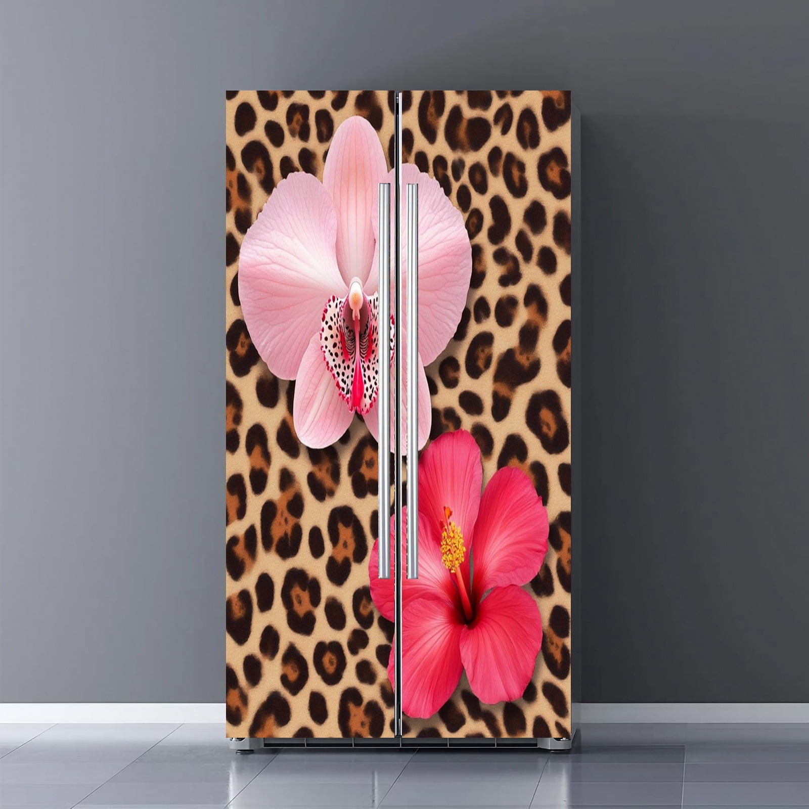 Fridge Door Wrap Vinyl Sticker Decor Front Refrigerator PVC Wallpaper ...