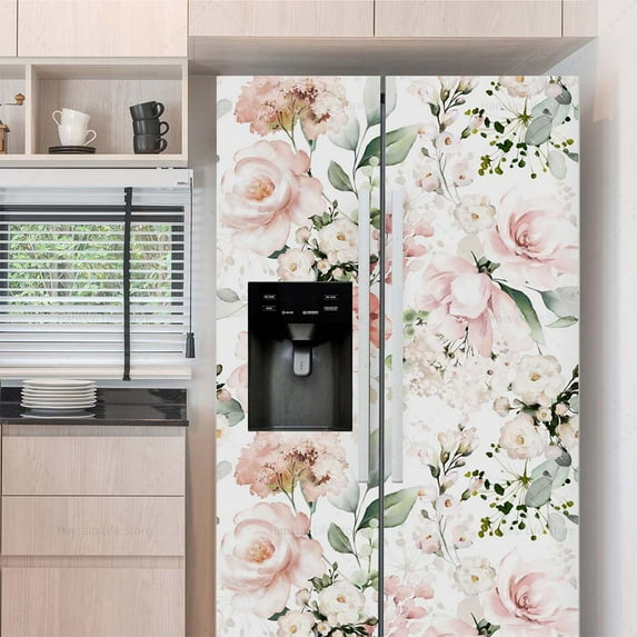 Fridge Door Wrap Vinyl Sticker - Decor Front Refrigerator PVC Wallpaper Decal - Freezer Covering Art