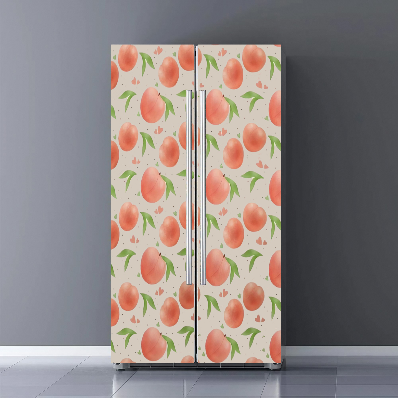 Fridge Door Wrap Vinyl Sticker Decor Front Refrigerator PVC Wallpaper ...